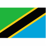 Tanzania – Tanzanian Flag Cutout<br><div class="desc">National flag of Tanzania The Tanzanian national flag is diagonally divided into blue, green, black and yellow bands. It was adopted in 1964, and has a 2:3 ratio. Note that any distortion in the preview image is caused by compression artefacts, and won't be printed. You can personalise the design further...</div>