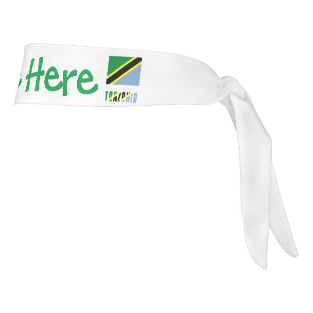 Tanzania Tanzanian Flag Green Personalization  Tie Headband (Rotate 90)