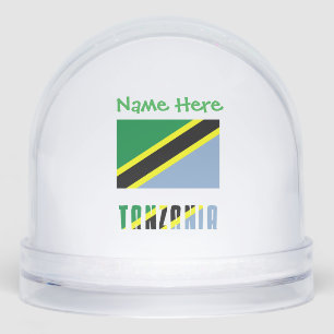 Tanzania Tanzanian Flag Green Personalized Snow Globe