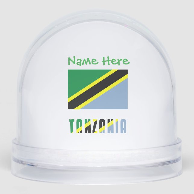 Tanzania Tanzanian Flag Green Personalized  Snow Globe (Front)