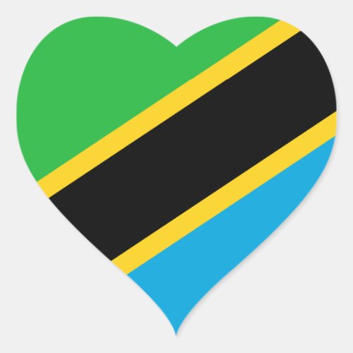Tanzania  Tanzanian Flag Heart Sticker