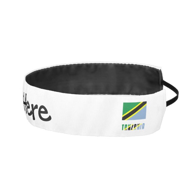 Tanzania Tanzanian Flag Personalized Name  Athletic Headband (Right)