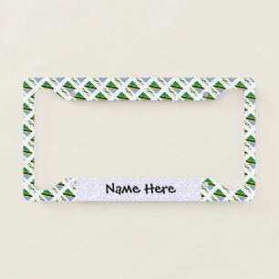 Tanzania Tanzanian Flag Tiled Black Personalizatio License Plate Frame