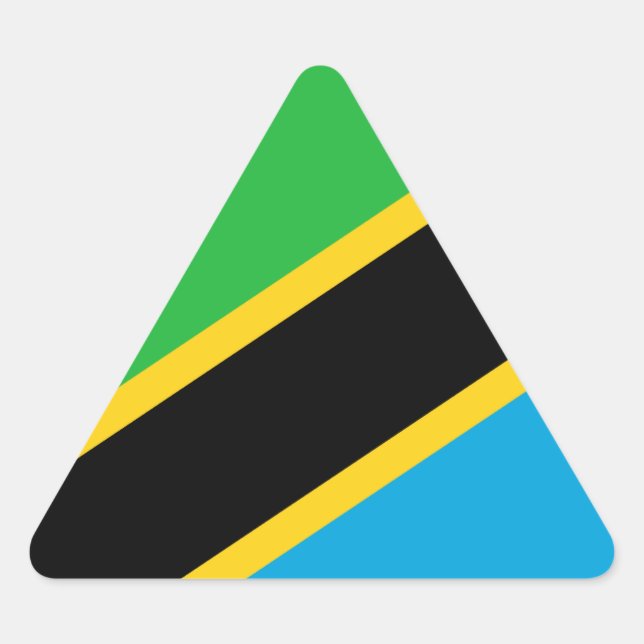 Tanzania – Tanzanian Flag Triangle Sticker (Front)