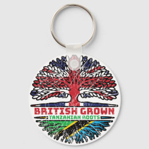Tanzania Tanzanian Uk United Kingdom British Tree Keychain