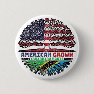 Tanzania Tanzanian US American USA United States Button