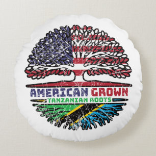 Tanzania Tanzanian US American USA United States Round Pillow