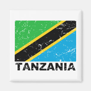 Tanzania Vintage Flag Magnet