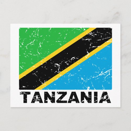 Tanzania Vintage Flag Postcard