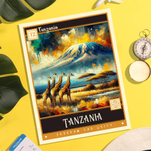 Tanzania   Vintage Painting Postcard
