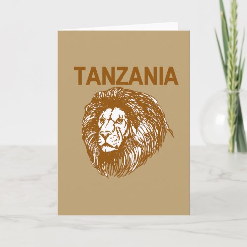 Tanzania With Lion Greeting Card