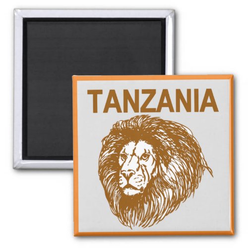 Tanzania With Lion Magnet