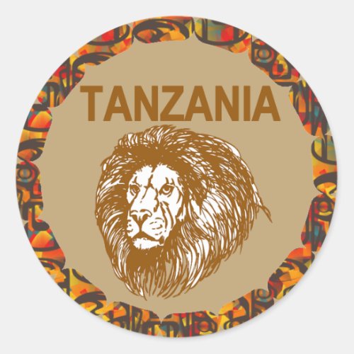 Tanzania With Lion Sticker