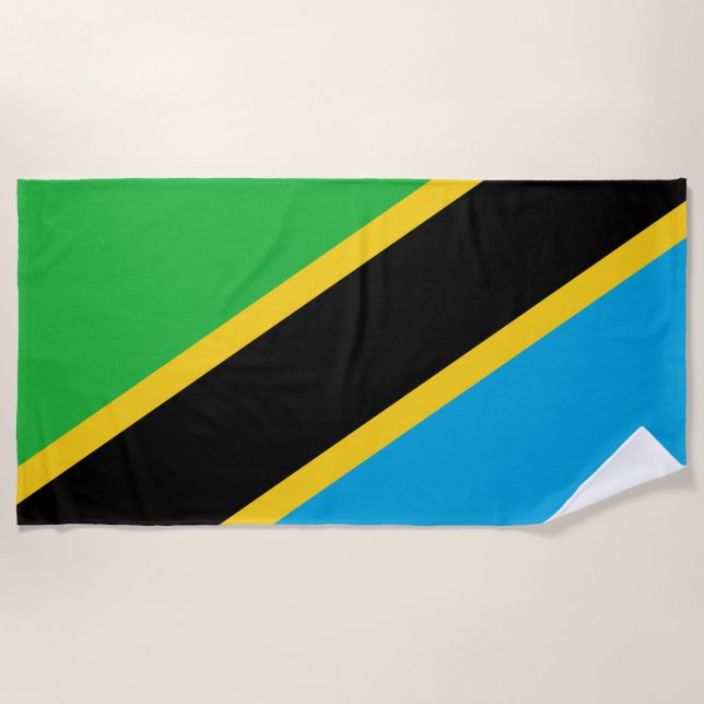 Tanzanian Flag Beach Towel (Front)