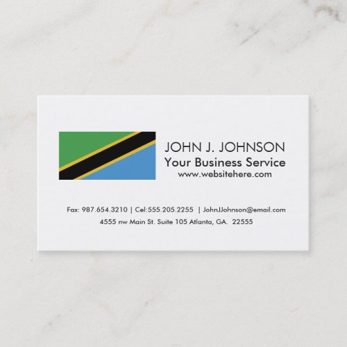 Tanzanian Flag Business Card