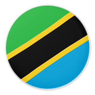 Tanzanian Flag Ceramic Knob