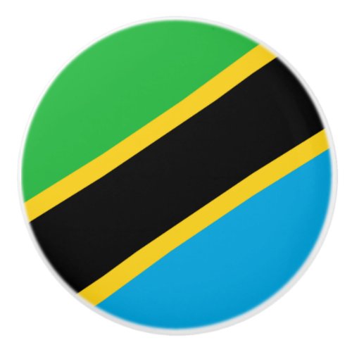 Tanzanian Flag Ceramic Knob