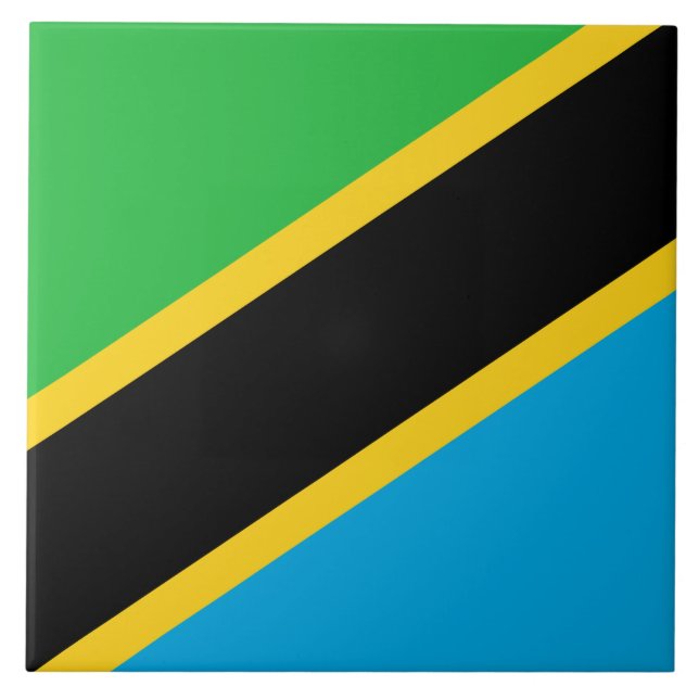 Tanzanian Flag Ceramic Tile (Front)