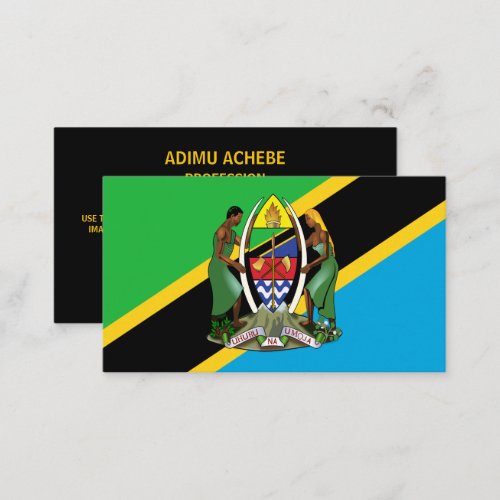 Tanzanian Flag  Coat of Arms Flag of Tanzania Business Card
