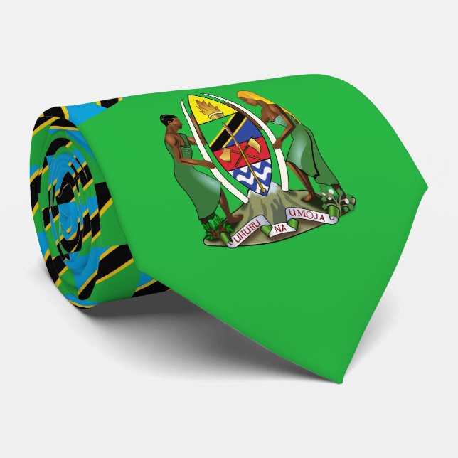 Tanzanian Flag & Coat of Arms, Flag of Tanzania Neck Tie (Rolled)