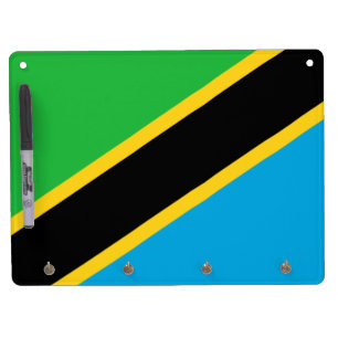 Tanzanian Flag Dry Erase Board With Keychain Holder