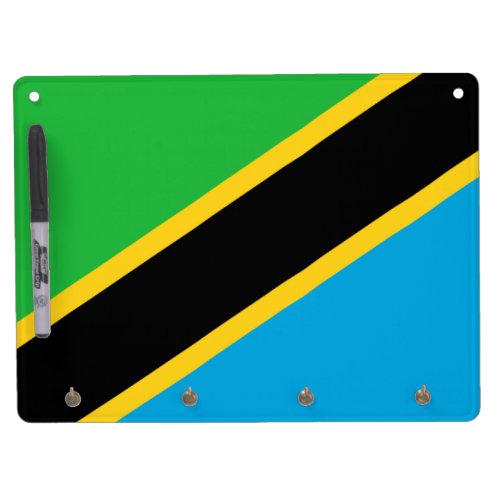 Tanzanian Flag Dry Erase Board With Keychain Holder
