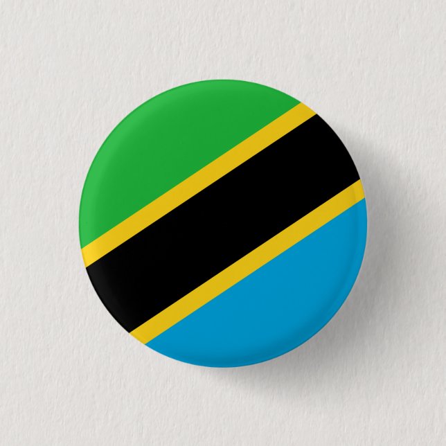 Tanzanian Flag, Flag of Tanzania Button (Front)