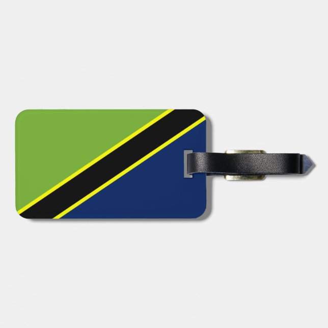 Tanzanian flag luggage tag (Back Horizontal)