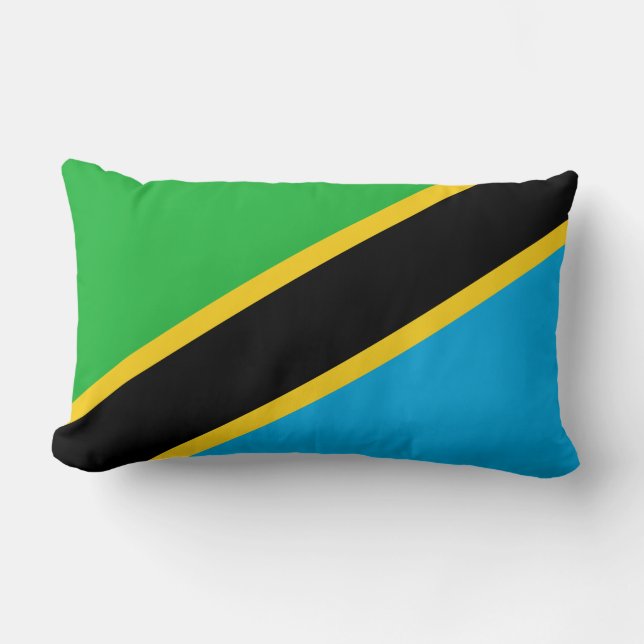 Tanzanian Flag Lumbar Pillow (Front)