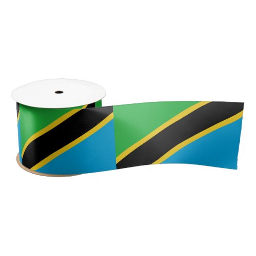 Tanzanian Flag Satin Ribbon