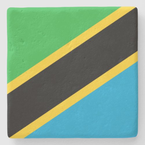 Tanzanian Flag Stone Coaster