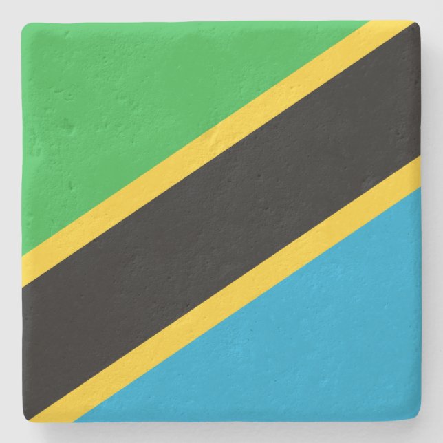Tanzanian Flag Stone Coaster (Front)