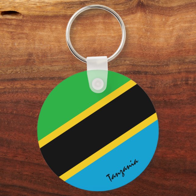 Tanzanian Flag & Tanzania patriots / sports Keychain (Front)