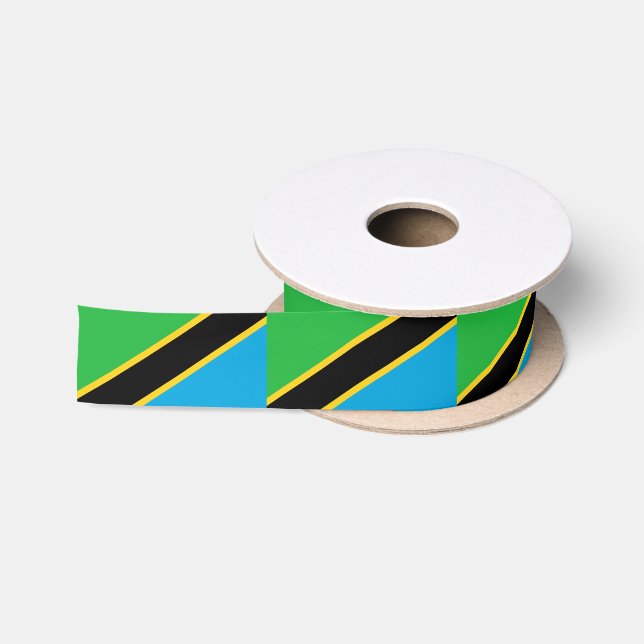 Tanzanian Flag & Tanzania travel, holiday/sports Satin Ribbon (Spool)