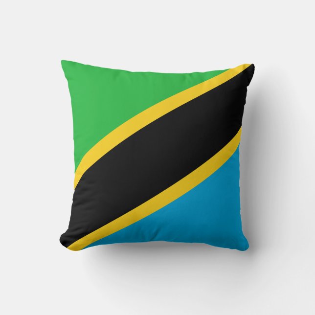 Tanzanian Flag Throw Pillow (Front)