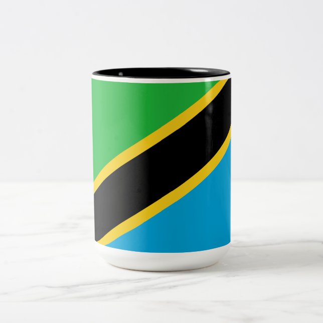 Tanzanian Flag Two-Tone Coffee Mug (Center)