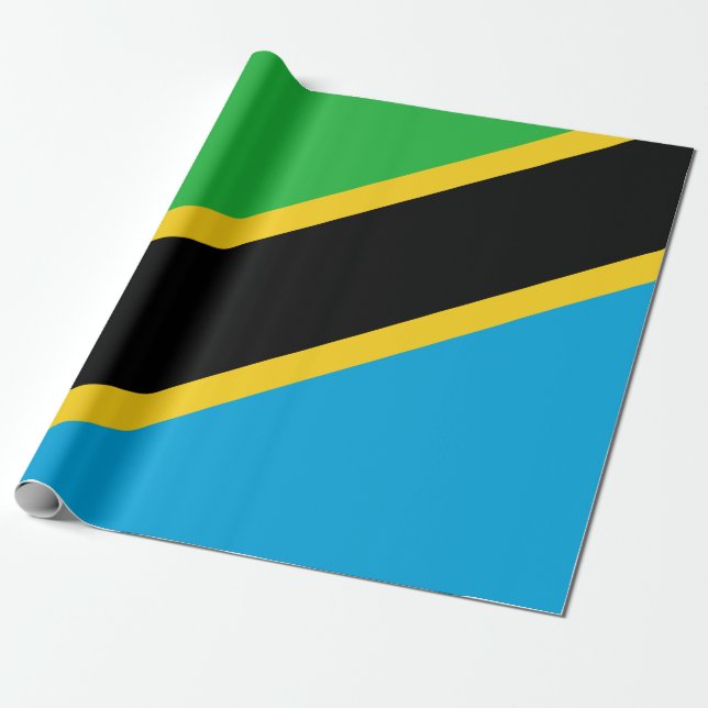 Tanzanian Flag Wrapping Paper (Unrolled)