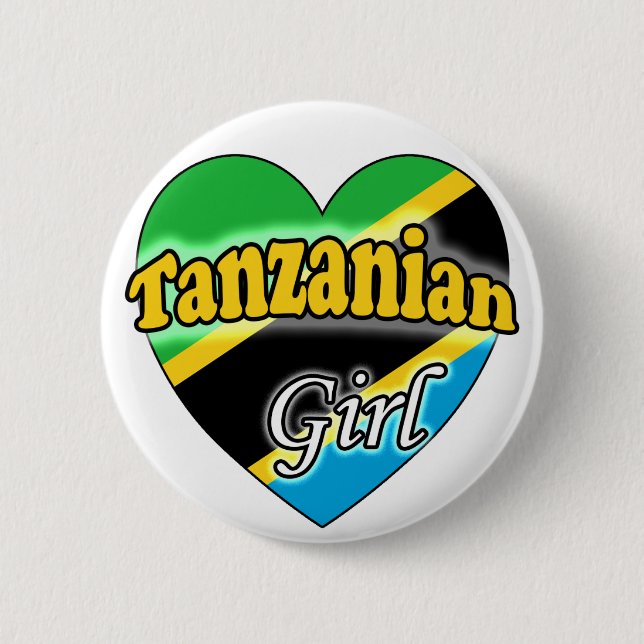 Tanzanian Girl Pinback Button (Front)