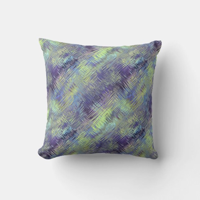Tanzanite Blue Liquid Pattern Throw Pillow (Front)