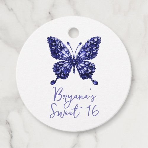 Tanzanite Crystal Butterfly December Birthstone Favor Tags