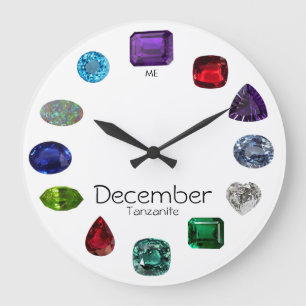 Tanzanite, December Birthstone Large Clock