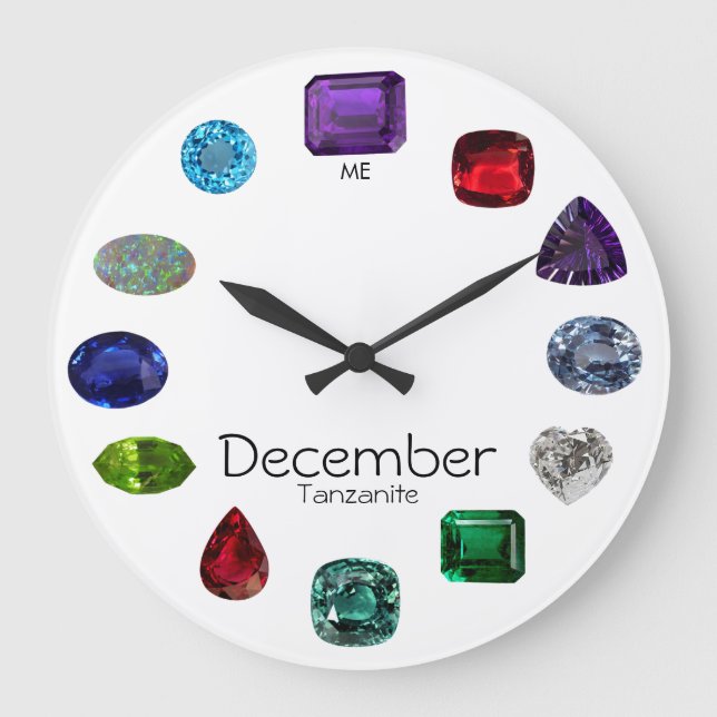 Tanzanite, December Birthstone Large Clock (Front)