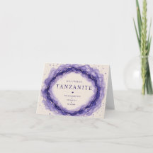Tanzanite December Birthstone Thank You Card