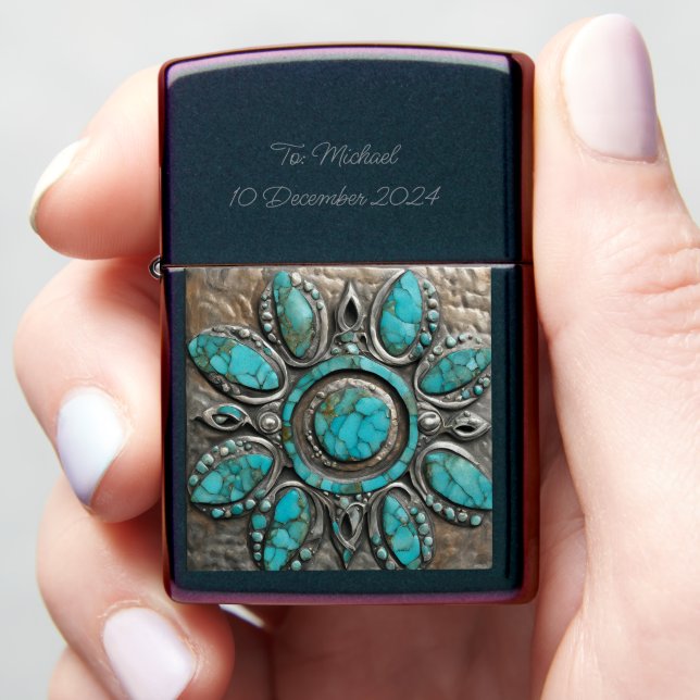 Tanzanite December zodiac Zippo Lighter (In Hand)