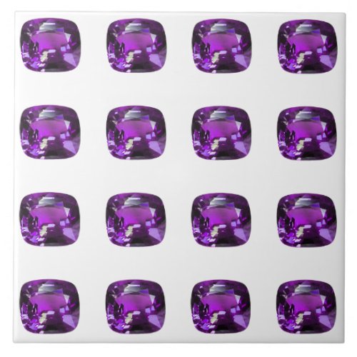 Tanzanite Gemstone Purple Ceramic Tile