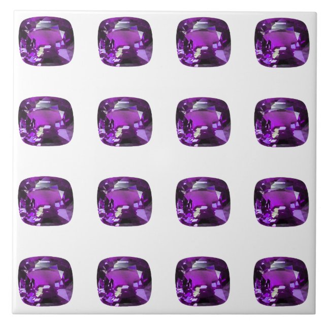 Tanzanite Gemstone Purple Ceramic Tile (Front)