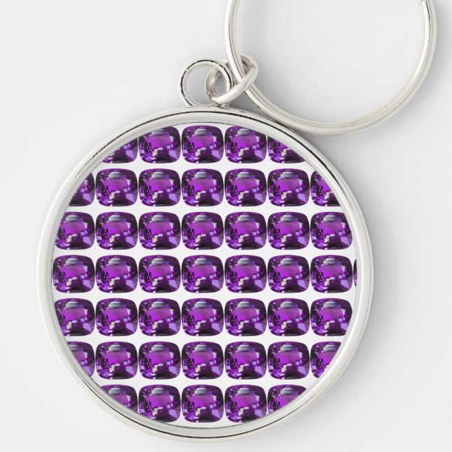 Tanzanite Gemstone Purple Keychain (Front)