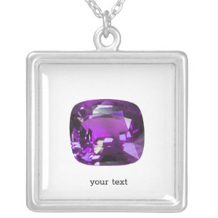 Tanzanite Gemstone Purple Silver Plated Necklace
