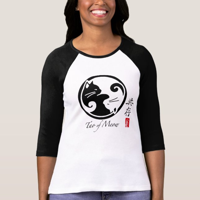 Tao of Meow Women's Raglan T-Shirt (Front)