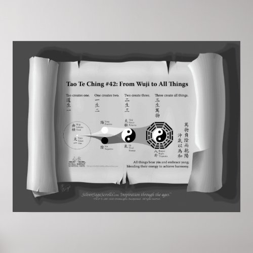 Tao Te Ching 42 From Wuji to All Things Poster